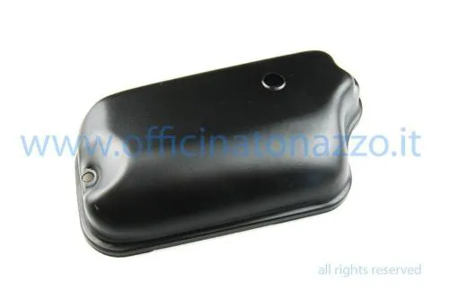 Coperchio scatola carburatore per Vespa PX, T5, TS, Sprint e VNB senza miscelatore. Confrontare forma, fori e guarnizione.