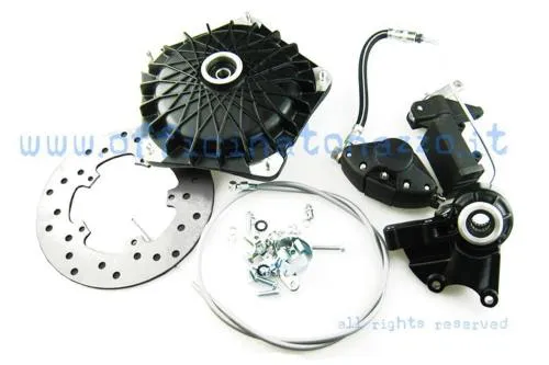 Freno de disco Grimeca delantero semihidráulico, espiga de 16 mm con buje tipo original negro para Vespa PX