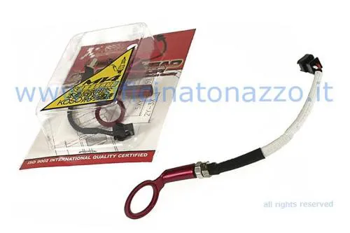 Sensore temperatura KOSO KO0R14 ad anello Ø14 mm per motori raffreddati ad aria, campo di misura 0-150 °C e cinque anelli di ricambio.