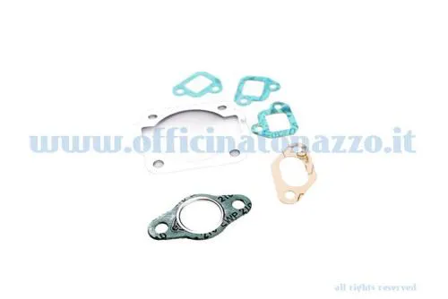 Serie guarnizioni Polini 209.0005 per cilindro 130 cc a doppia aspirazione e collettore lamellare delle Vespa Smallframe compatibili.