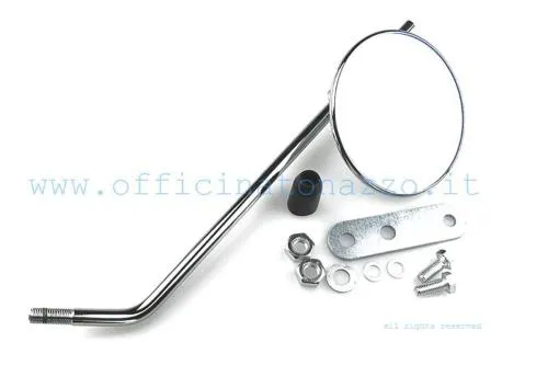 Round chrome rear-view mirror, right or left, for Vespa