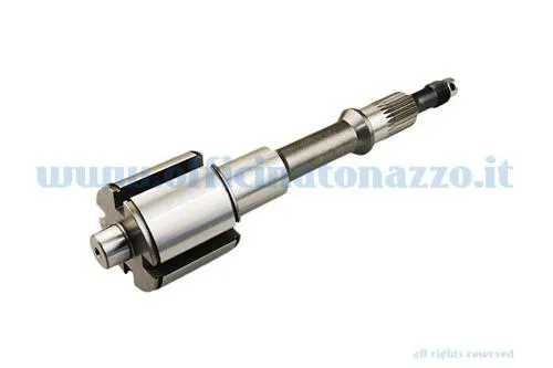Albero cambio UNI Auto a 4 marce per Vespa Smallframe, equivalente Piaggio 111596 e 182541. Filetto mozzo M16; verificare tamburo e minuteria.