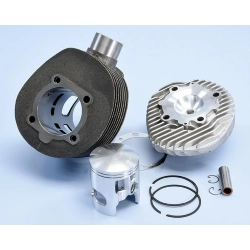 Kit Polini 140.0233 in ghisa Ø68,5 mm con testa per Vespa PE/PX 200 e Cosa 200. Verificare squish, carburazione e anticipo al montaggio.