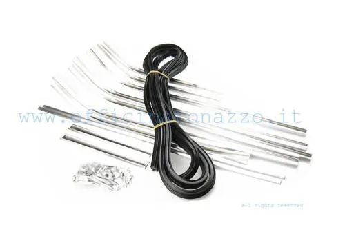 Complete footboard strips with tips and rivets for Vespa VN1>