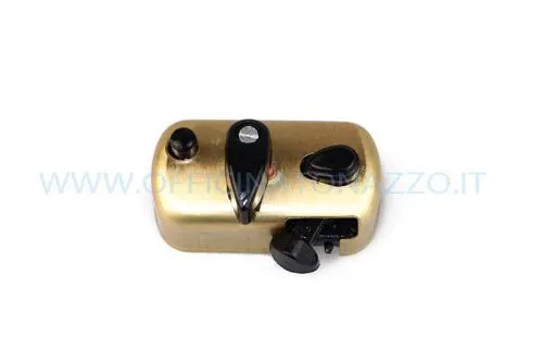 Devioluci a tre posizioni per Vespa VNA, VNB1, VL3, VB1 e prime VBA, con comandi per illuminazione e clacson; verificare cablaggio e telaio.