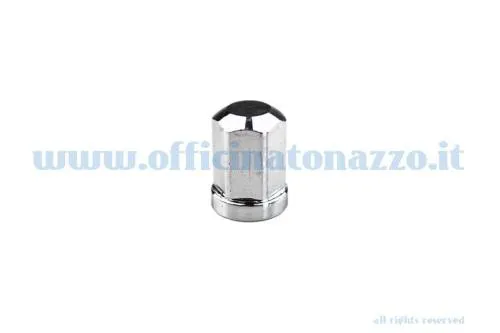 Kit SIP 81050255 con 5 dadi cromati M8x1,25, chiave da 12 mm e rondelle per fissare cerchi tubeless SIP Vespa compatibili.