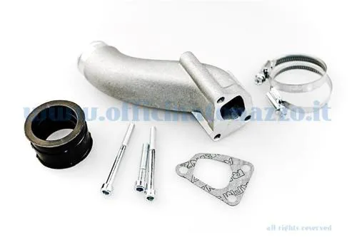 Collettore aspirazione Polini 28mm attacco a 3 fori innesto elastico per Vespa 50 - Primavera - ET3