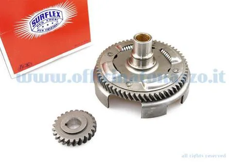 Primaria Surflex 88M106 Z24/61 a denti elicoidali, rapporto 2,54 e coppa elastica per Vespa Primavera, ET3 e PK 125 compatibili.