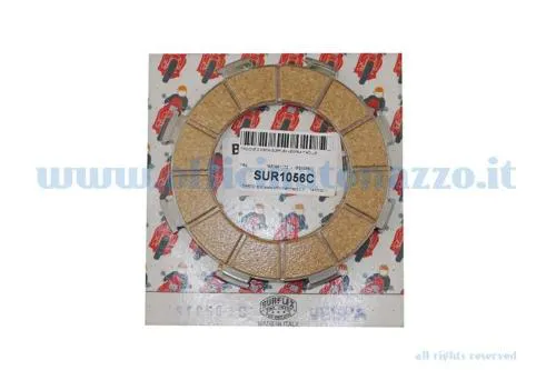Serie Surflex S1056/C composta da 3 dischi frizione guarniti in sughero per gruppi Vespa Largeframe compatibili a 7 molle.