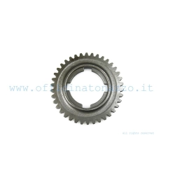 Ingranaggio cambio Z38 di terza marcia per Vespa Rally, P200E e PX Arcobaleno-Millennium compatibili. Verificare geometria e tipo di cambio.