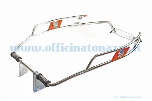 Protector cromado con logotipo rojo para carenados Vespa GT - GTR - Rally - GL