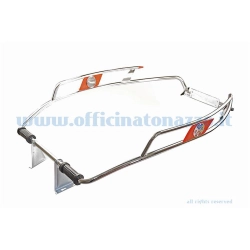 Salvascocca cromato con logo rosso per cofani Vespa GT - GTR - Rally - GL