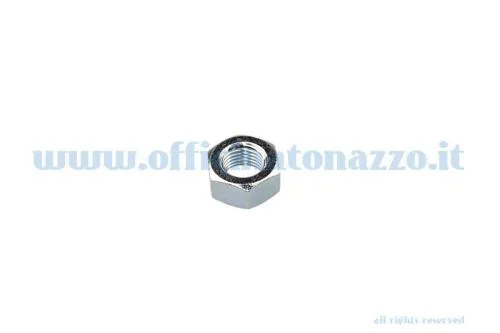 Dado tamburo anteriore Vespa M14x1,5, chiave 22 mm e altezza 10,5 mm, riferimento Piaggio 021114. Per PX, T5, Cosa e PK compatibili.