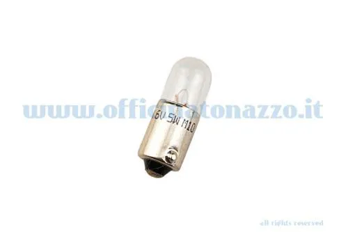 Lampada per Vespa innesto a baionetta, sfera 6V - 4W mis.22x9mm