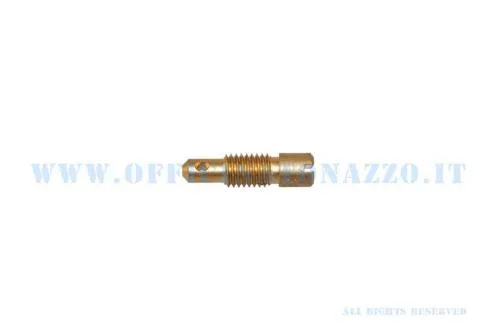 Getto minimo corto Dell'Orto 0336042 02, misura 42, M5x0,75 e lungo 19 mm per carburatori SHB e SHBC con sede compatibile.
