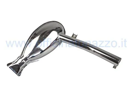 Marmitta tipo originale per Vespa 125 del 1950. Verificare numero di telaio, forma del collettore, staffa e ingombri prima dell'ordine.