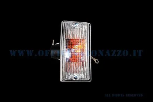 Indicatore di direzione anteriore destra bianca con bordi cromati per Vespa PX - T5