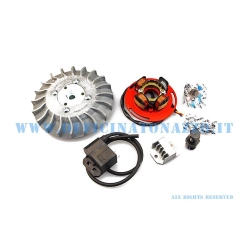 Accensione Parmakit anticipo variabile cono 20 - 2,2 kg con volano ricavato dal pieno per Vespa PX 125/150/200 - PE200 - Rally 200 con accensione Ducati (ventola grigia)