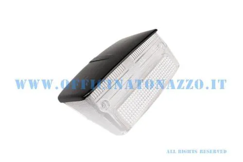 Gemma posteriore Bosatta RP216/BI/T-NE bianca trasparente con tettuccio nero per Vespa 50 Special. Verificare sagoma e fissaggi del fanale.