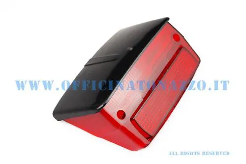 Gemma posteriore Bosatta RP216/NE rossa con tettuccio nero per Vespa 50 Special 1970-1975. Verificare sagoma e fissaggi del fanale.