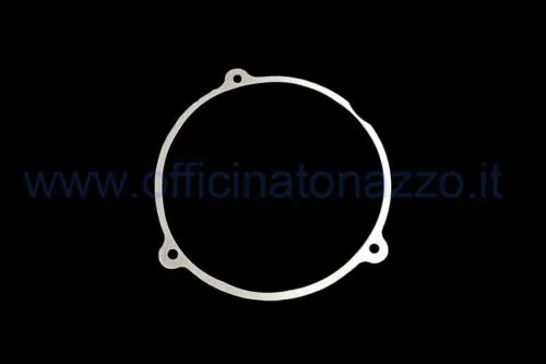 Distanziale DRT 17963 in alluminio, spessore 1 mm, per coperchio frizione Vespa Largeframe con frizioni maggiorate compatibili.