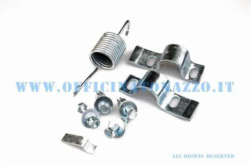 Kit CV0800 con staffe, viti, molla e fermo elastico per cavalletto Vespa Rally, Sprint, Super, VNB3-6 e VBB1-2.