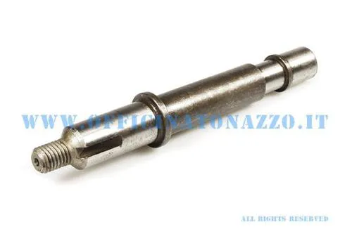 Perno ingranaggio multiplo da 121 mm, sede cuscinetto Ø15 e boccola Ø13, per cambi Vespa PX, T5 e Cosa con configurazione compatibile.