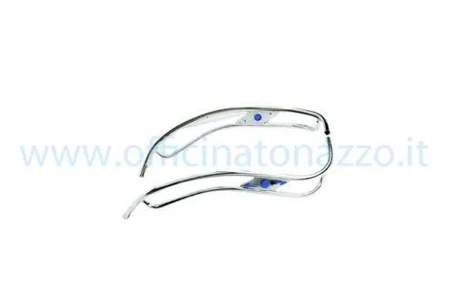 Salvascocca cromato doppio tubo per cofani Vespa PX - PE (COLORE BLU)