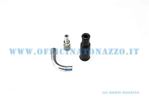 Curva guidafilo per cavo gas su carburatori PHBG e PWK compatibili. Verificare filettatura, inclinazione, registro e diametro della guaina.