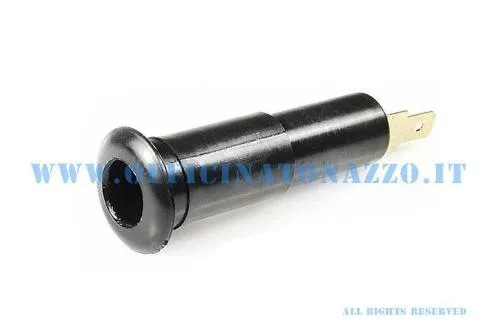 Connettore nero cablaggio freccia cofano posteriore per Vespa PX seconda serie e T5, specifico per foro telaio da 13 mm e distinto dal tipo 11 mm.