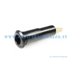 Connettore nero cablaggio freccia cofano posteriore per Vespa PX seconda serie e T5, specifico per foro telaio da 13 mm e distinto dal tipo 11 mm.
