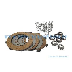 Frizione Pinasco 3 dischi in sughero con dischi intermedi, 6 molle e bicchierini forati per Vespa PX 125 - 150 - VNB - GT