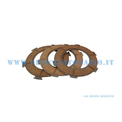 Kit Pinasco Sport 25090602 diametro 96 mm per frizioni Vespa a 6 molle: 3 dischi in sughero e 2 separatori in acciaio, molle escluse.