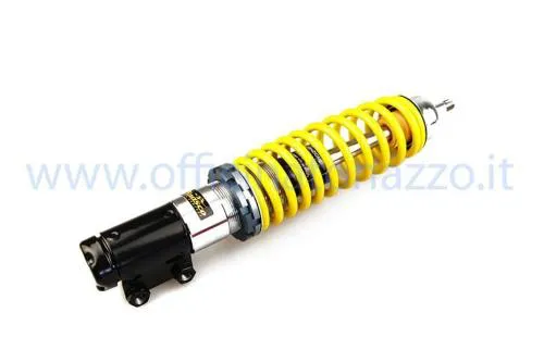 Ammortizzatore anteriore Pinasco 25441005 nero/giallo con precarico molla regolabile, per Vespa GT, GTS, GTV e GT60 125-300 compatibili.
