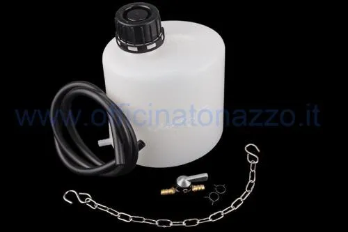 BUZZETTI 1.5 litre auxiliary fuel tank for engine testing, including 74 cm hose and 2 adapters