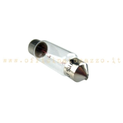 Lampadina a incandescenza S7 a siluro, 6 V 3 W e dimensioni 8x30 mm. Per spie e portalampada Vespa compatibili.