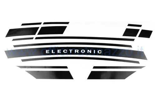 Adesivo Vespa Electronic nero lucido per Vespa 125 Primavera ET3. Variante distinta dal nero opaco e dalle versioni argento, bianca, blu e rossa.
