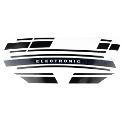 Adesivo Vespa Electronic nero lucido per Vespa 125 Primavera ET3. Variante distinta dal nero opaco e dalle versioni argento, bianca, blu e rossa.