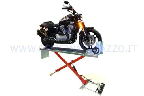 Vespa and motorcycle hydraulic foot-operated lift stand