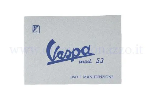User and maintenance manual for Vespa 125 from 1953
