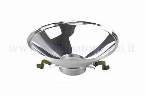 Parabola fanale GRABOR PA217/1 Ø115 mm, senza foro luce di posizione e con attacco verticale, per Vespa 150 VB1 e GS 150 VS1, VS2, VS3 e VS4.