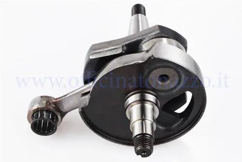 Albero motore Mazzucchelli AMT186DA anticipato, corsa 51 mm, cono 20 mm e doppia alimentazione per Vespa PK 50 XL e PK 125 XL.