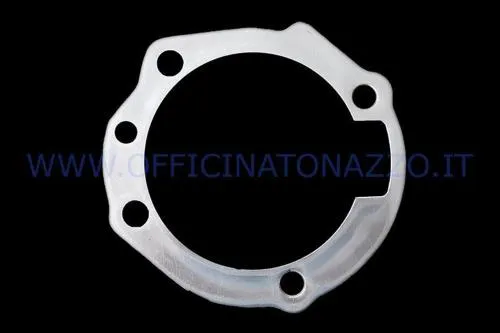 Guarnizione base cilindro Pinasco 25331654 in alluminio, spessore 0,20 mm, per kit 215-225 cc diametro 69 mm su Vespa 200 compatibili.
