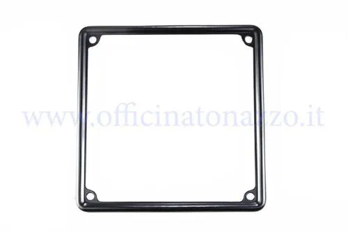 Cornice portatarga in metallo nero 170x170 mm per targhe italiane di vecchio tipo con provincia, destinata a Vespa e moto d'epoca.