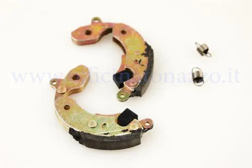 Coppia massette avviamento CIF 5573 con molle per Piaggio Ciao, Sì, Bravo e Boxer senza variatore. Riferimenti Piaggio 121213 e 2498124.