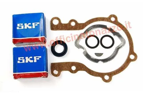 Kit CIF per Piaggio Ciao, Si, Bravo e Boxer: cuscinetti 6202 e 6202-C3, paraolio 15x24x5, chiavetta, rondelle e guarnizioni.