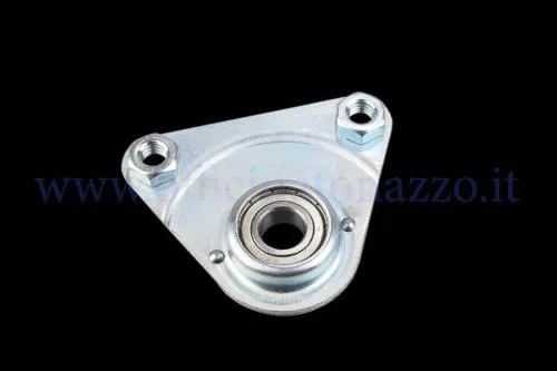 Flangia zincata supporto asse ruota posteriore per Piaggio Ciao, Bravo, Si e Boxer, equivalente al riferimento 124963. Asse Ø15 mm.