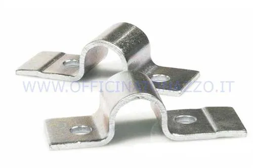 Coppia staffe CIF 6186 per cavalletto centrale Ø16 mm delle prime Vespa Smallframe 50, 90 e 125 Primavera. Rif. Piaggio 610282M.