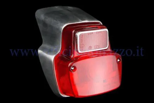 Fanale posteriore SIEM FP102 in metallo per Vespa 90, 90 SS e 125 Primavera fino al telaio 0140161. Confrontare fissaggi e cablaggio.