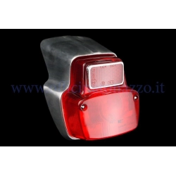 Fanale posteriore SIEM FP102 in metallo per Vespa 90, 90 SS e 125 Primavera fino al telaio 0140161. Confrontare fissaggi e cablaggio.